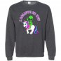 Alien riding a unicorn i believe in you Sweatshirt