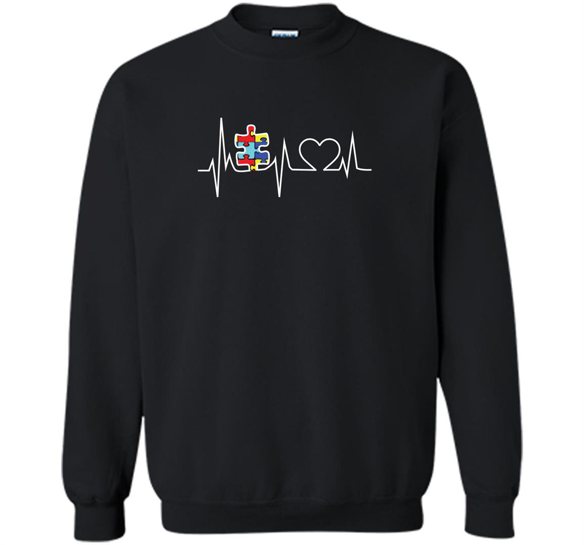Autism puzzle heartbeat autism awareness Sweatshirt
