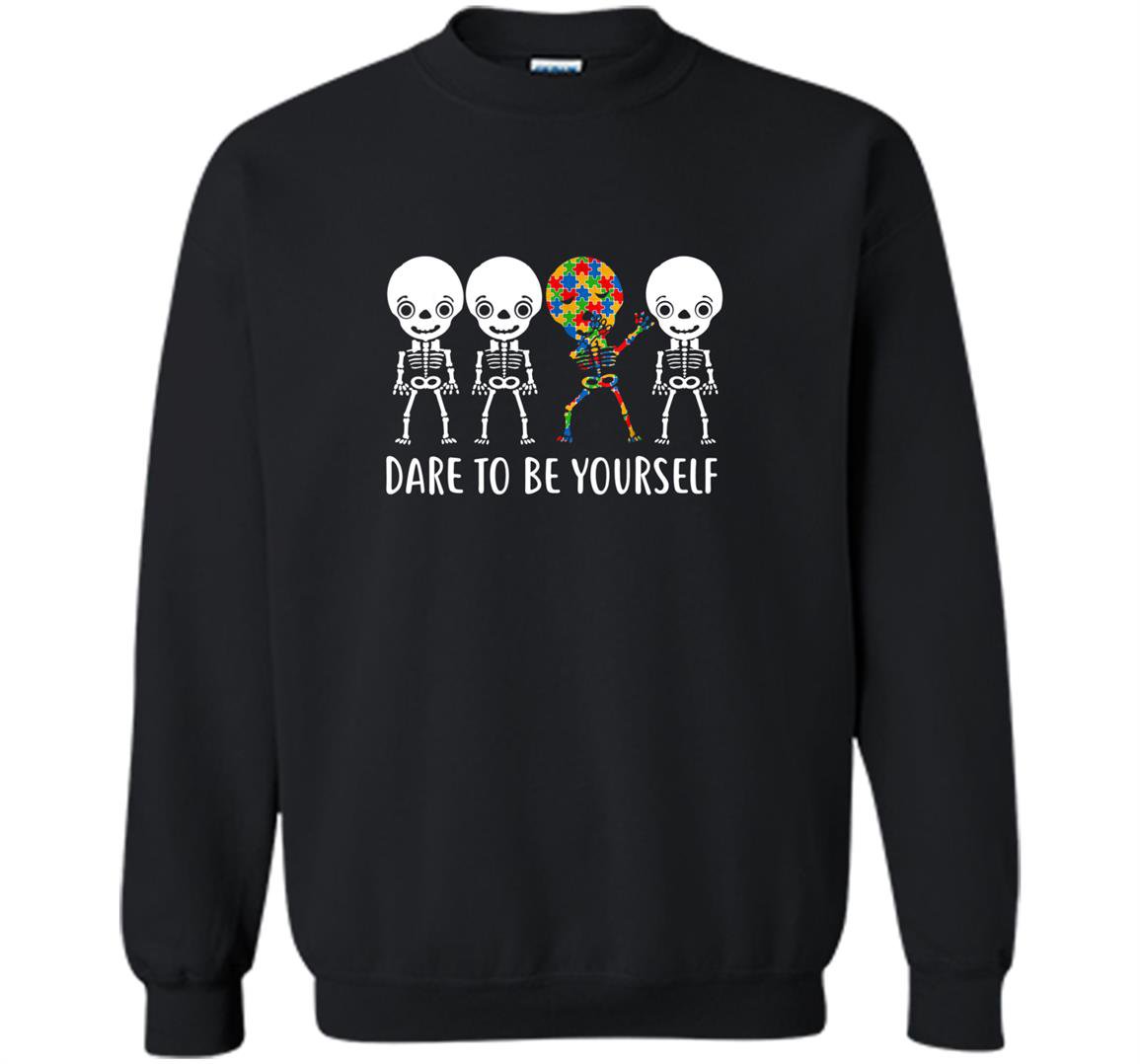Autism skeleton kid dabbing dare to be yourself dab Sweatshirt