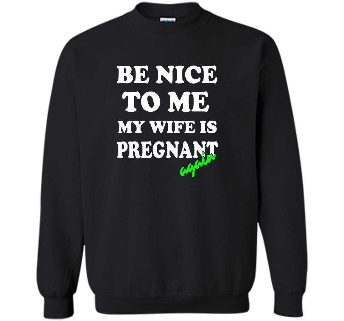 Be nice to me my wife is pregnant again funny Sweatshirt
