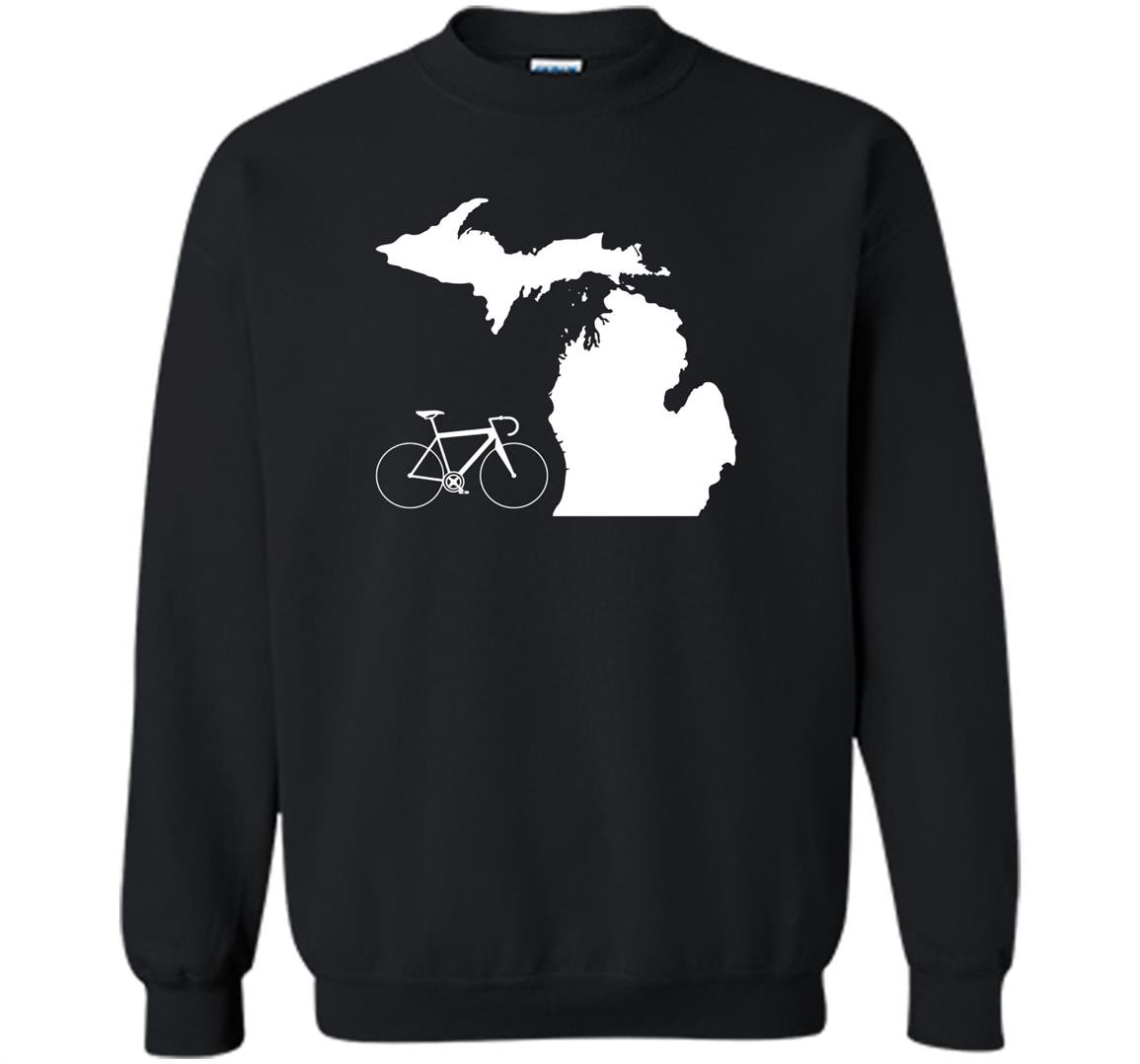 Bicycle michigan cyclist state road bike Sweatshirt