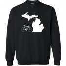 Bicycle michigan cyclist state road bike Sweatshirt
