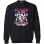 Blessed by god spoiled by my veteran protected by both Sweatshirt