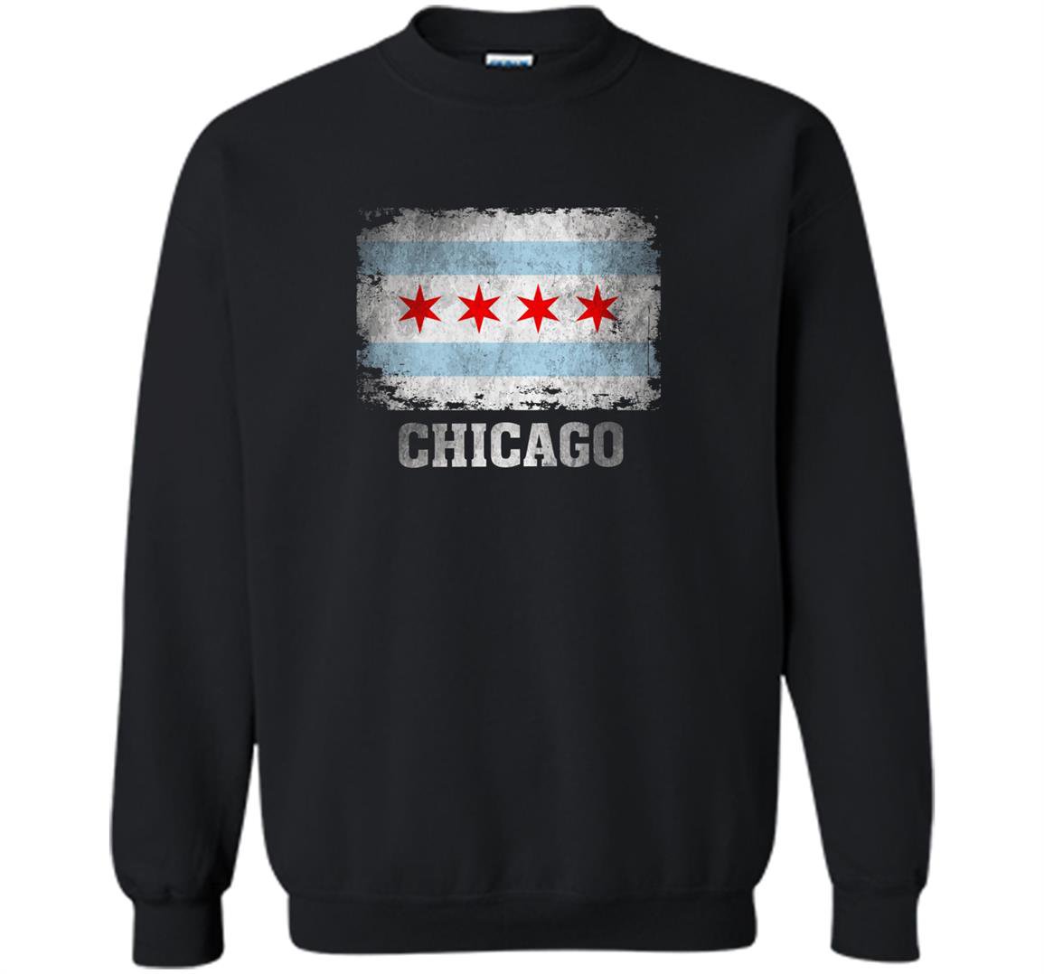 Chicago illinois flag vintage distressed Sweatshirt