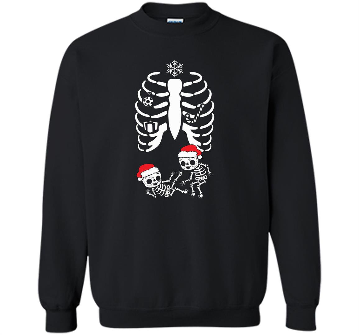 Christmas maternity twins xray pregnant skeleton Sweatshirt