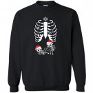 Christmas maternity twins xray pregnant skeleton Sweatshirt