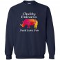 Chubby unicorns need love too watercolor distressed Sweatshirt