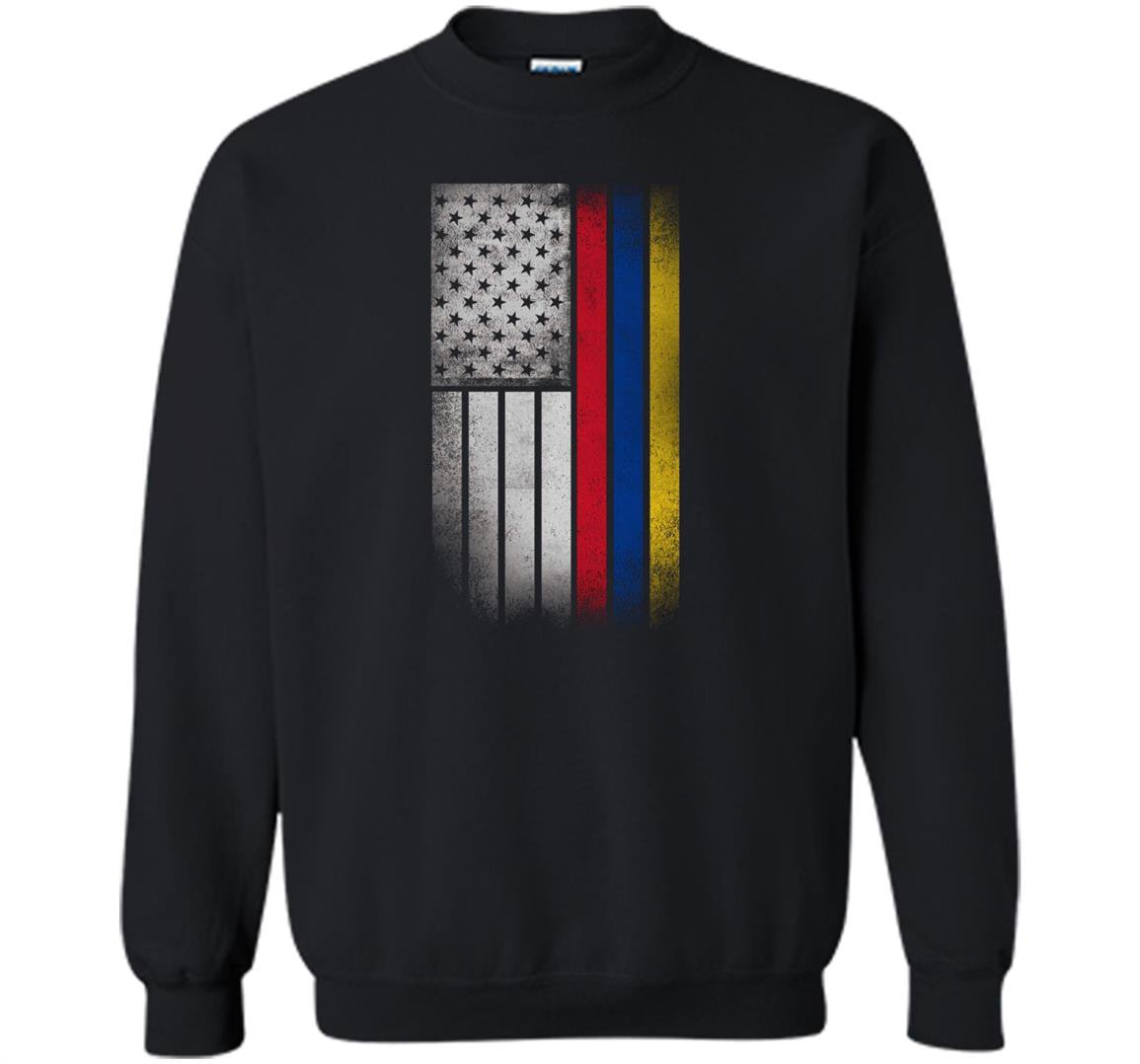 Colombian american flag half colombian half american Sweatshirt
