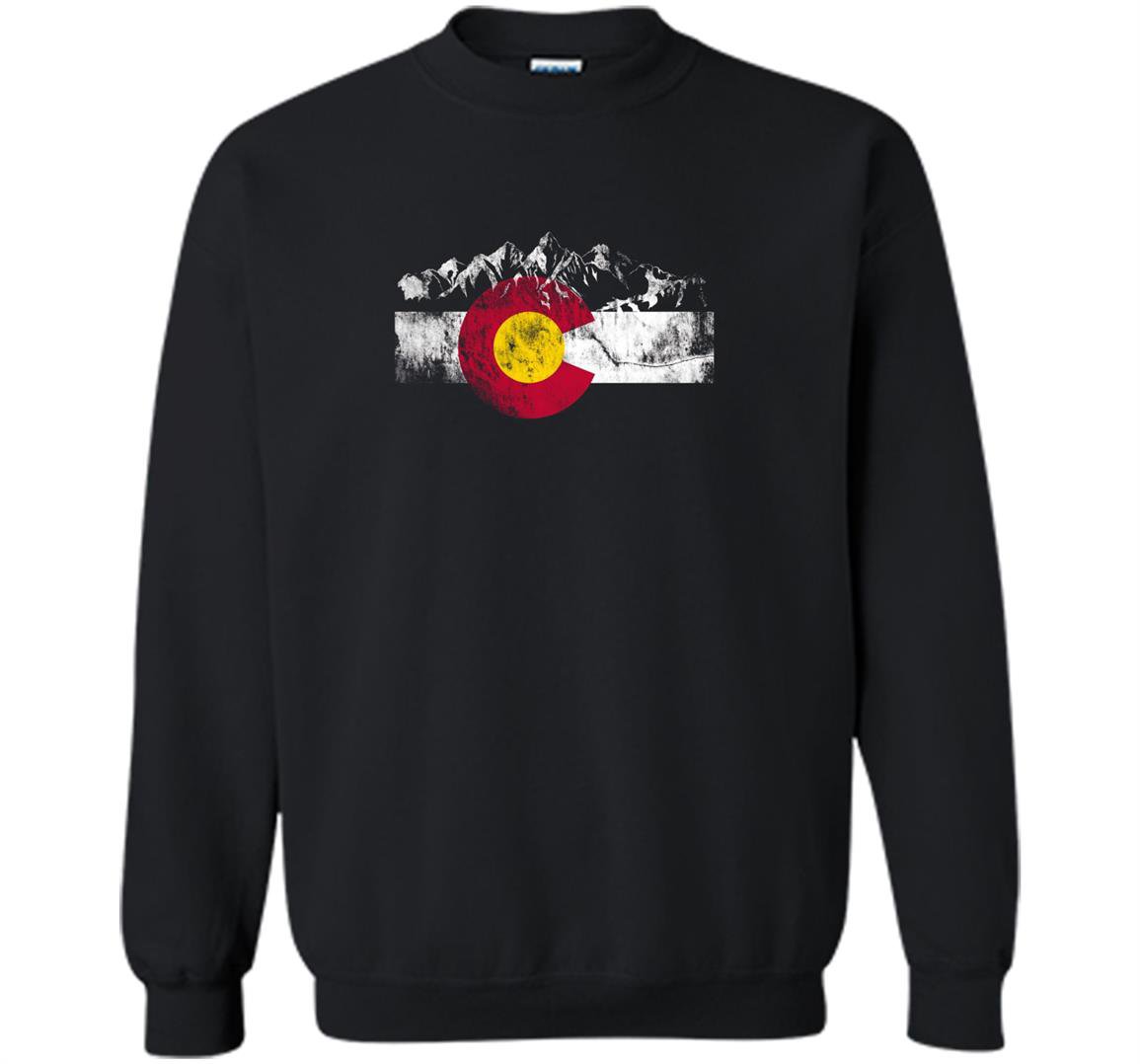 Colorado flag moutain vintage colorado day Sweatshirt