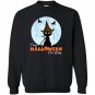Crazy halloween cat lady funny cat in moon Sweatshirt