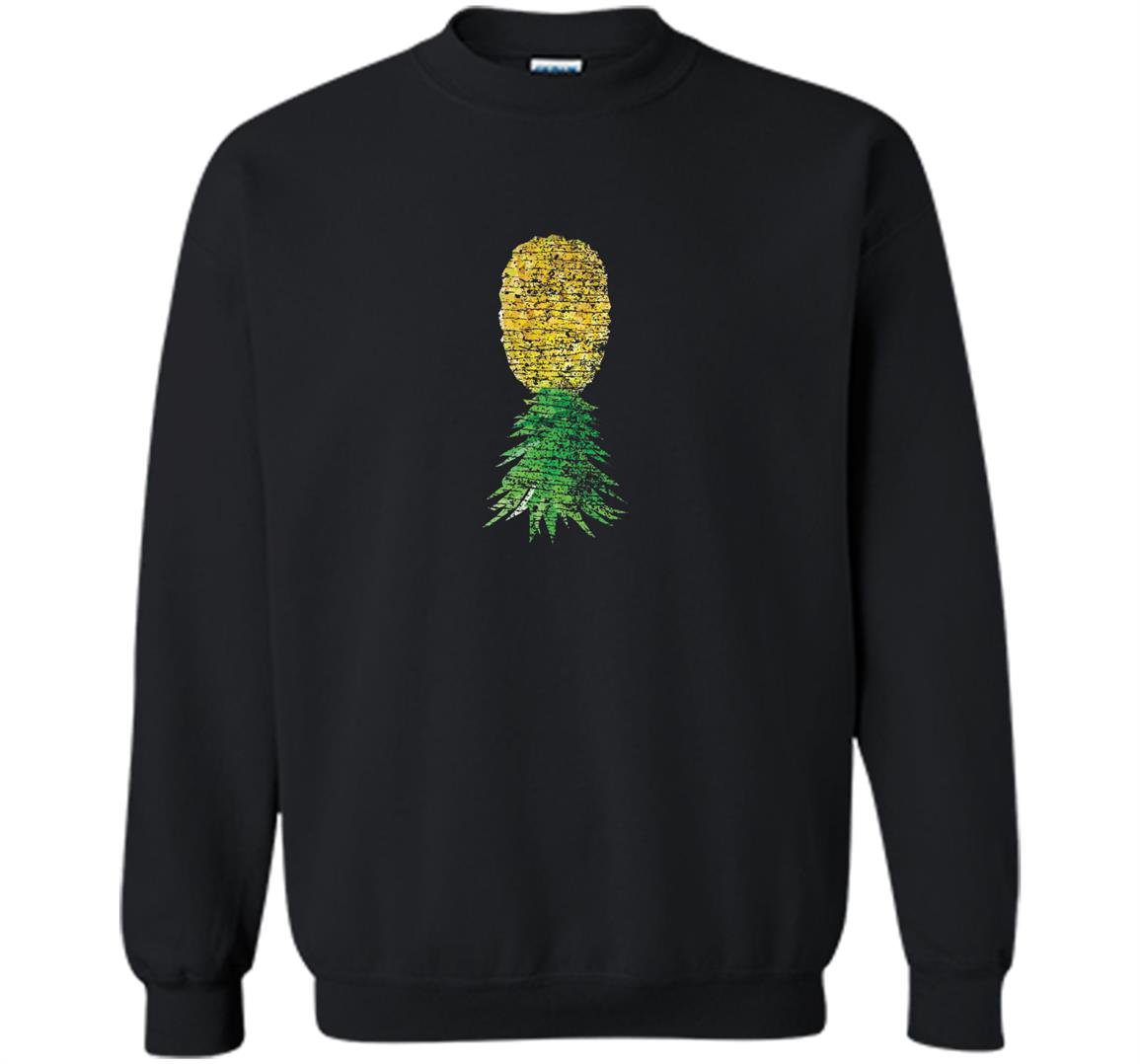 Distressed upside down pineapple swingers Sweatshirt