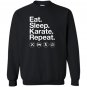 Eat sleep karate repeat funny karate Sweatshirt