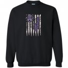 Esophageal cancer awareness us flag cancer ribbon Sweatshirt