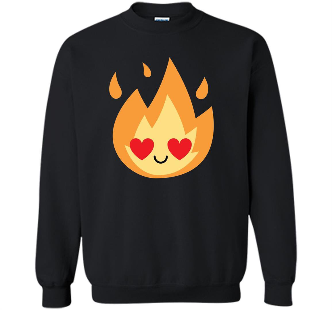Fire flame emoji heart eye Sweatshirt