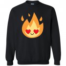 Fire flame emoji heart eye Sweatshirt