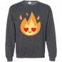 Fire flame emoji heart eye Sweatshirt