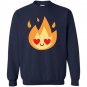 Fire flame emoji heart eye Sweatshirt
