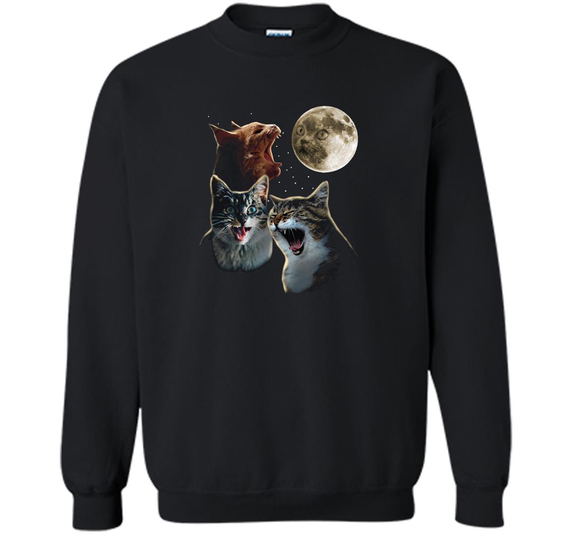 Funny cat three wolf moon parody Sweatshirt