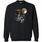 Funny cat three wolf moon parody Sweatshirt