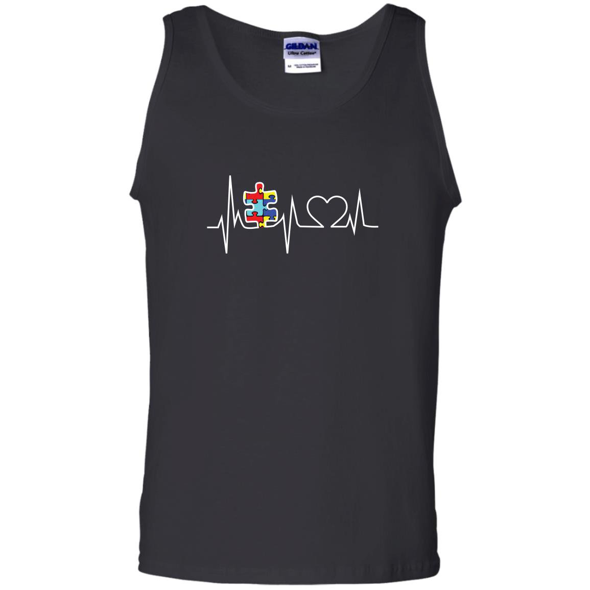 Autism puzzle heartbeat autism awareness Tank Top