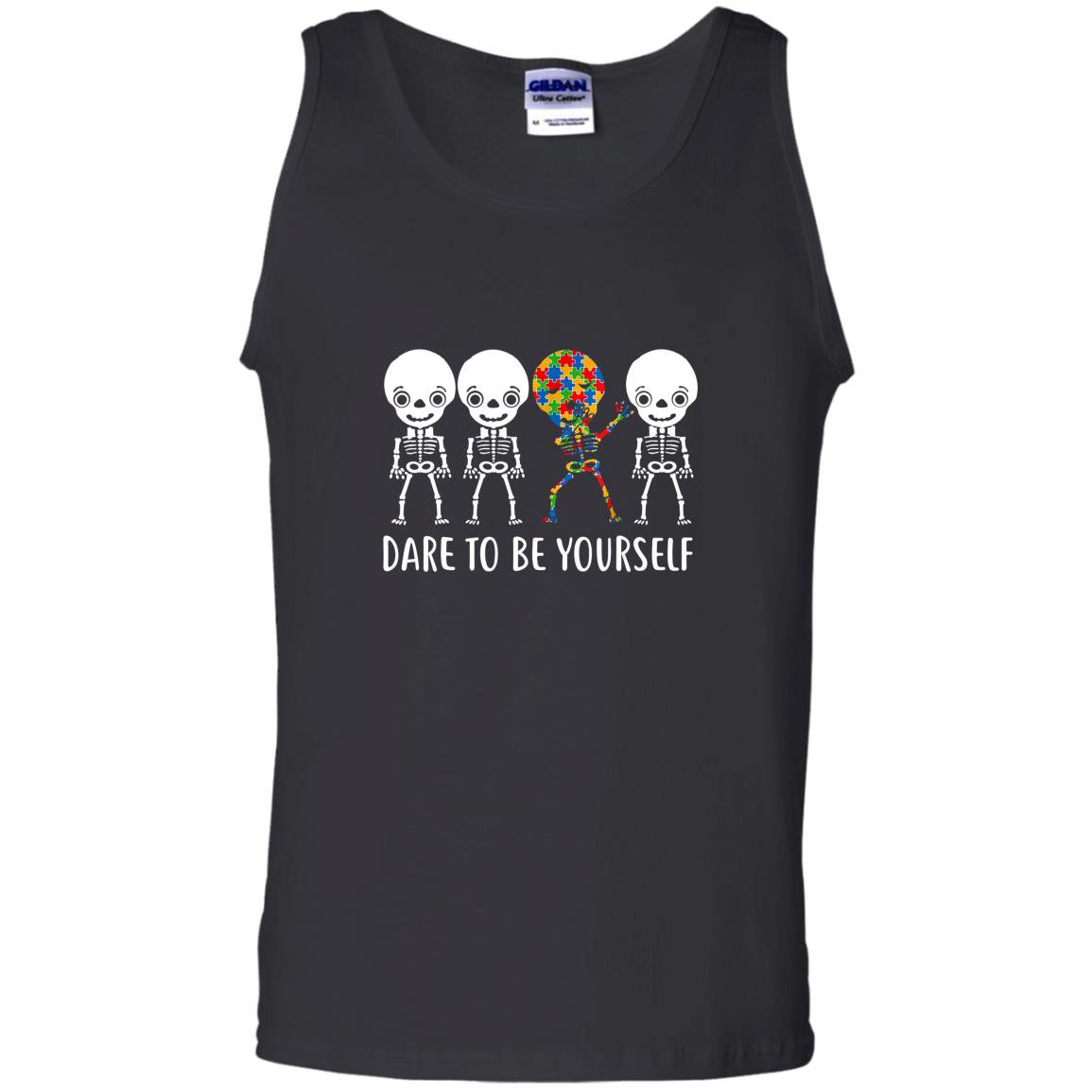 Autism skeleton kid dabbing dare to be yourself dab Tank Top