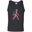 Bigfoot sasquatch american flag funny 4th of july Tank Top