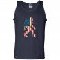 Bigfoot sasquatch american flag funny 4th of july Tank Top