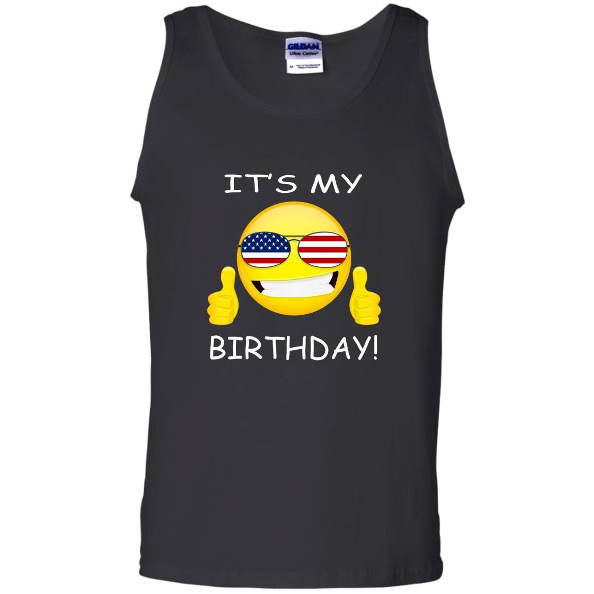 Birthday emoji its my birthday american flag gift Tank Top