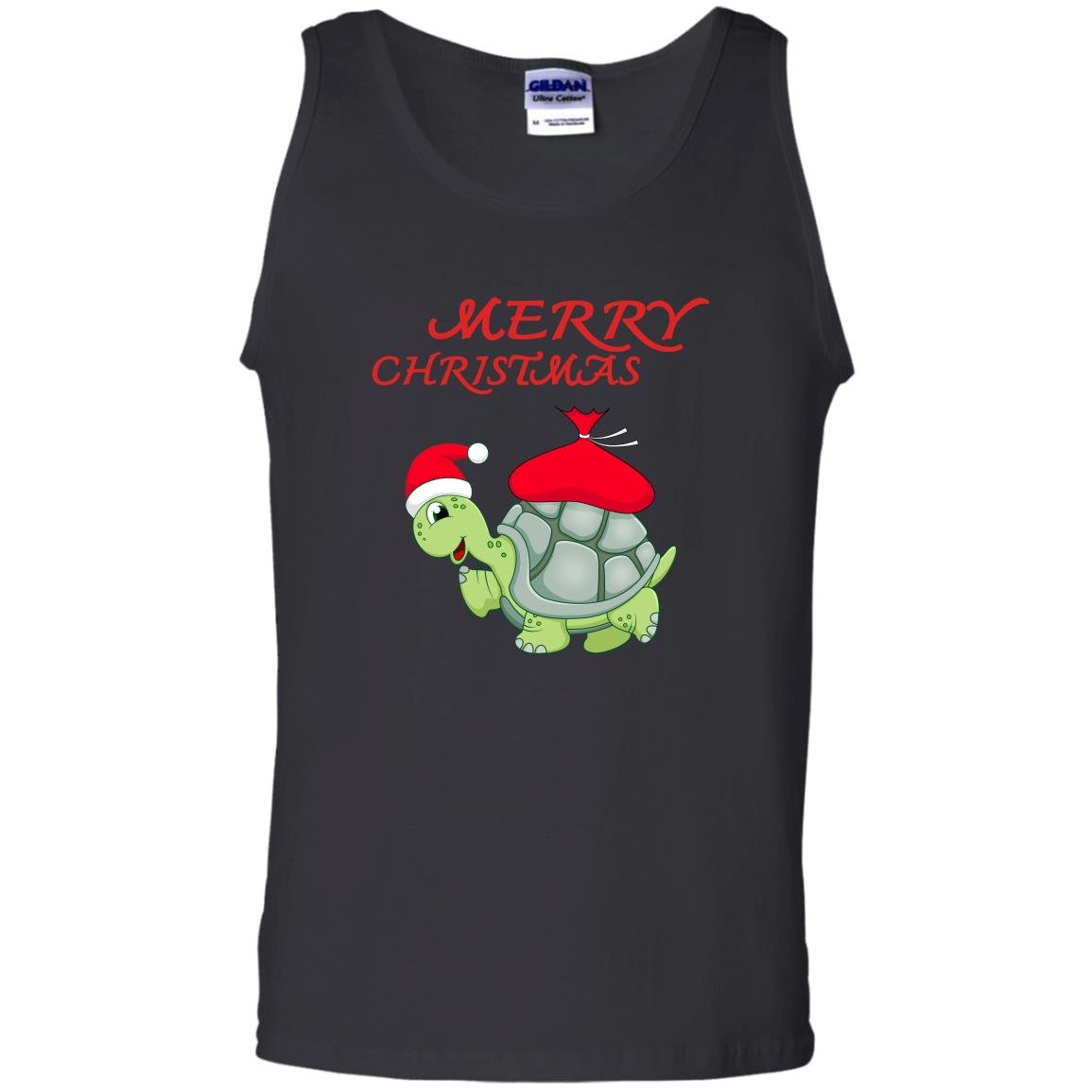 Cartoon santa turtle funny christmas Tank Top