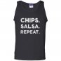 Chips salsa repeat funny foodie Tank Top