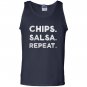 Chips salsa repeat funny foodie Tank Top