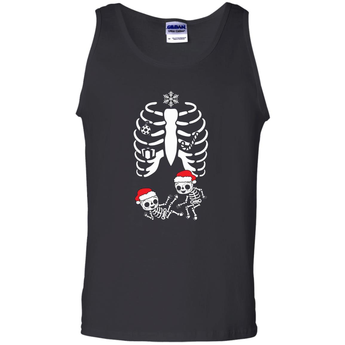 Christmas maternity twins xray pregnant skeleton Tank Top