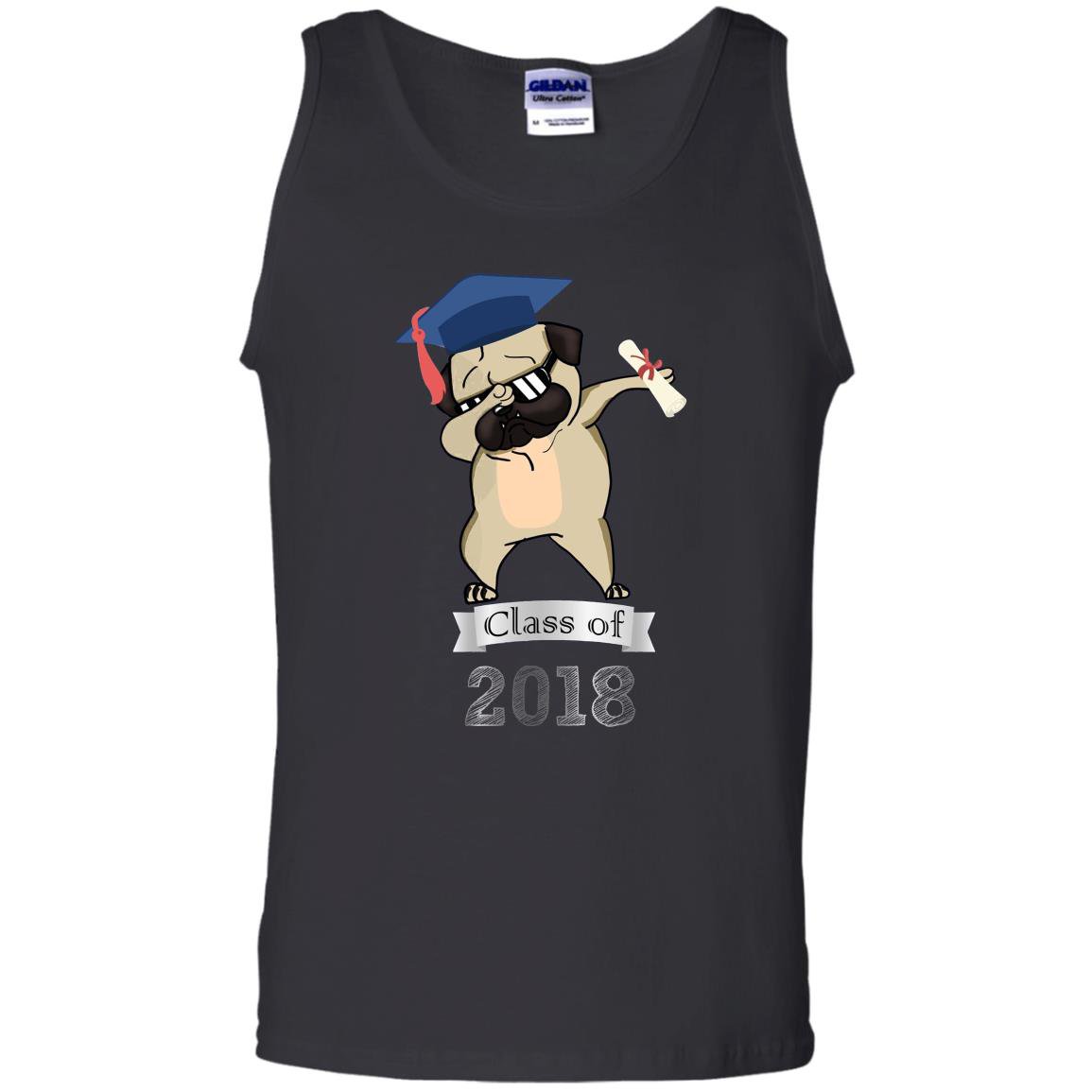 Cool class of dabbing pug graduate adults Tank Top