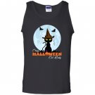 Crazy halloween cat lady funny cat in moon Tank Top