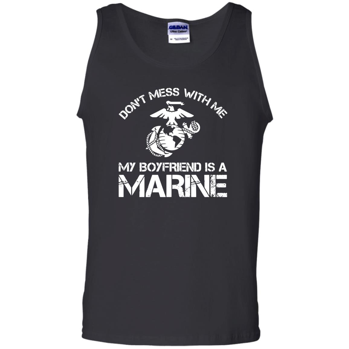 Dont mess with me my boyfriend is a marine bulldog Tank Top
