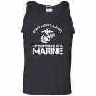 Dont mess with me my boyfriend is a marine bulldog Tank Top