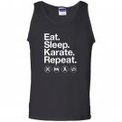 Eat sleep karate repeat funny karate Tank Top