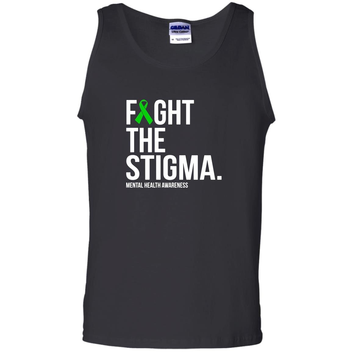 Fight the stigma green ribbon mental health Tank Top