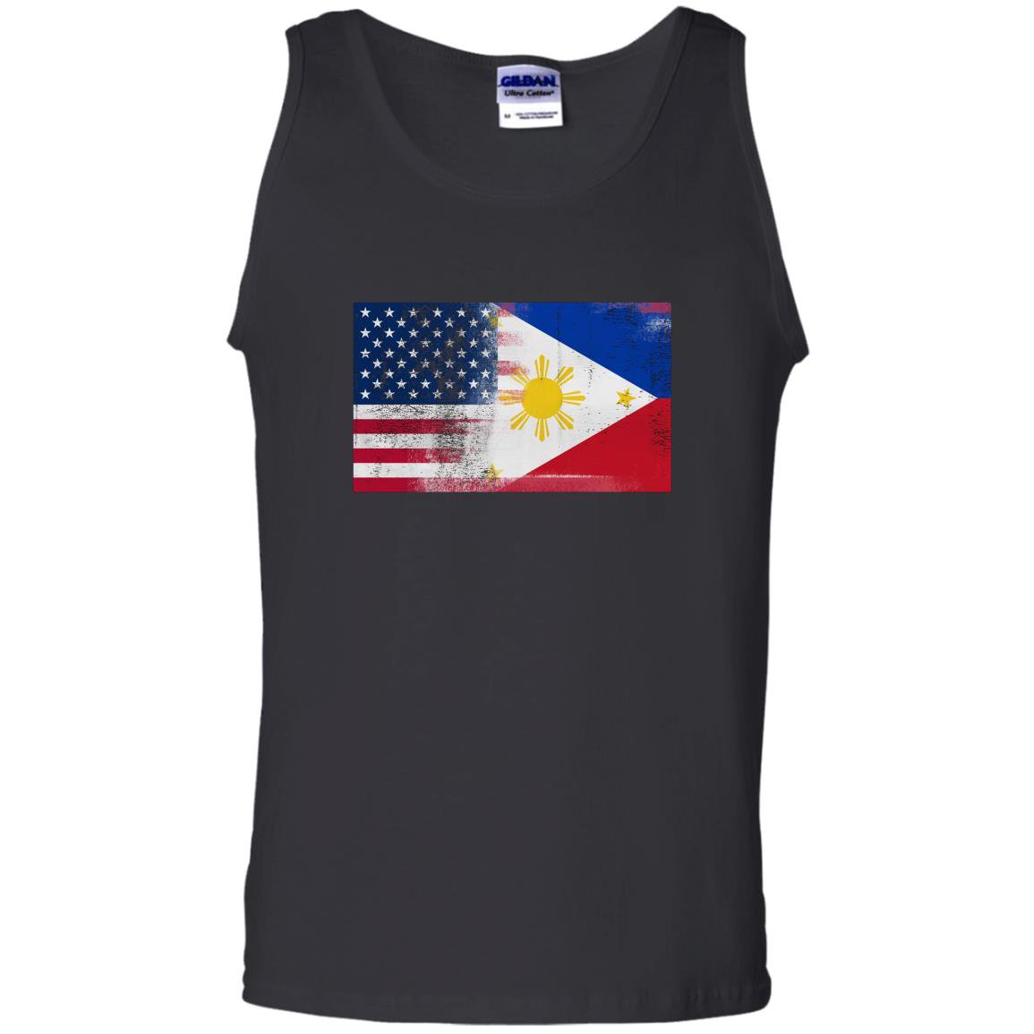 Filipino american half philippines half america flag Tank Top