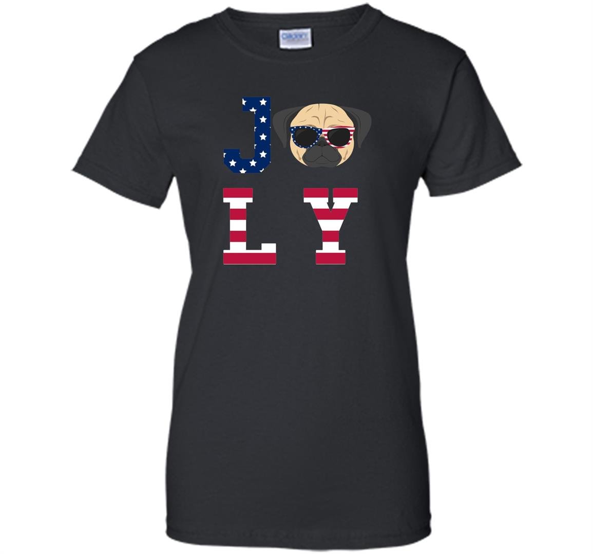 4th of july pug american flag dog Women
