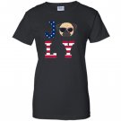 4th of july pug american flag dog Women