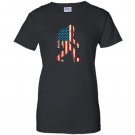 Bigfoot sasquatch american flag funny 4th of july Women