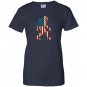 Bigfoot sasquatch american flag funny 4th of july Women