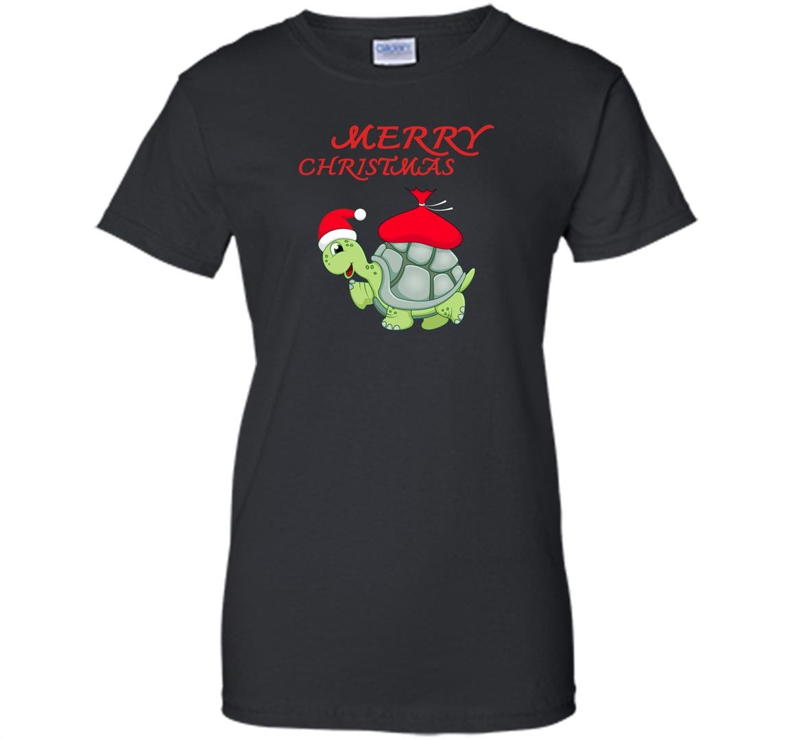 Cartoon santa turtle funny christmas Women