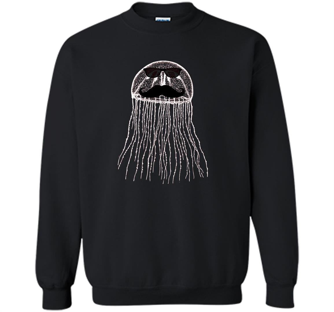 Funny jellyfish with mustache and sunglasses Sweatshirt