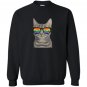 Gay pride cat kitten rainbow lgbt sunglasses funny Sweatshirt