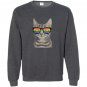 Gay pride cat kitten rainbow lgbt sunglasses funny Sweatshirt