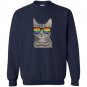 Gay pride cat kitten rainbow lgbt sunglasses funny Sweatshirt