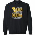 Hat cat sayings i will drink beer everywhere Sweatshirt