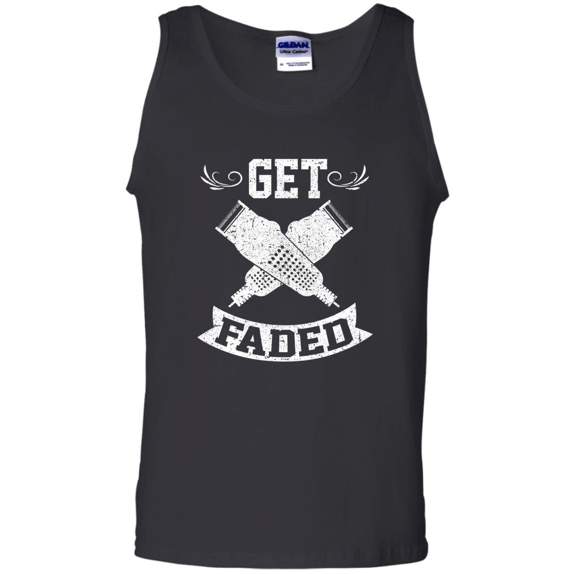 Funny get faded razor barbers haircut quote gift Tank Top